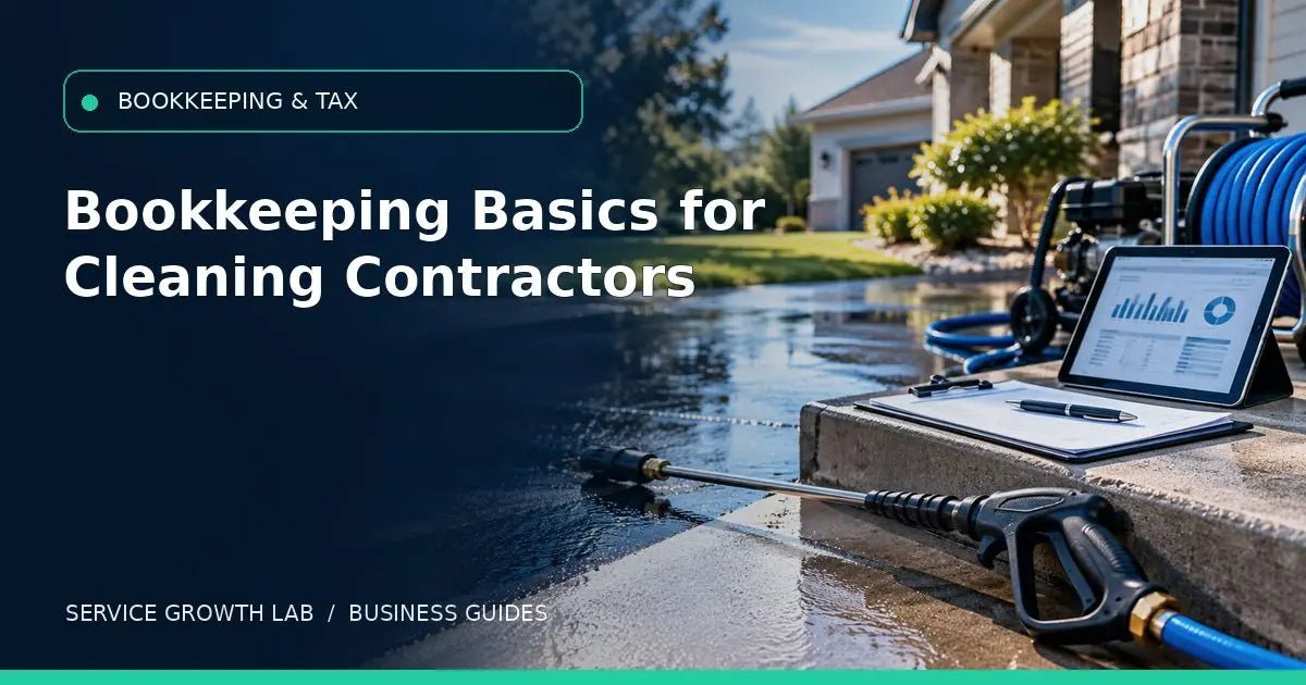 Small Business Bookkeeping for Pressure Washing Owners: A Weekly System | Service Growth Lab illustrated guide cover