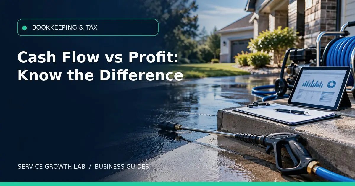 Cash Flow vs. Profit: The Numbers Small Service Businesses Must Track | Service Growth Lab illustrated guide cover