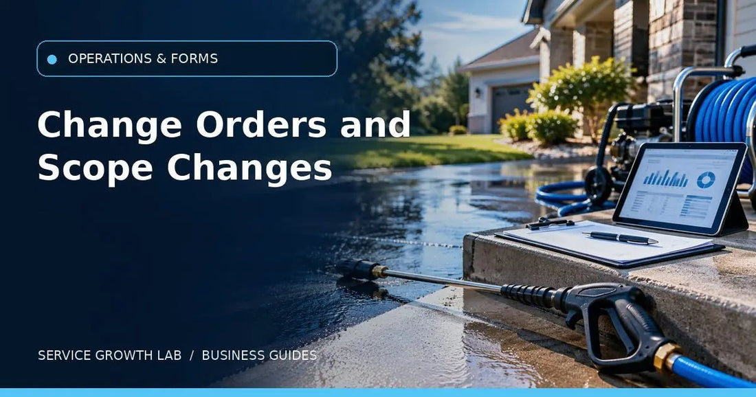 Pressure Washing Change Order Form: Document Added Work and Revised Pricing — Service Growth Lab business guide