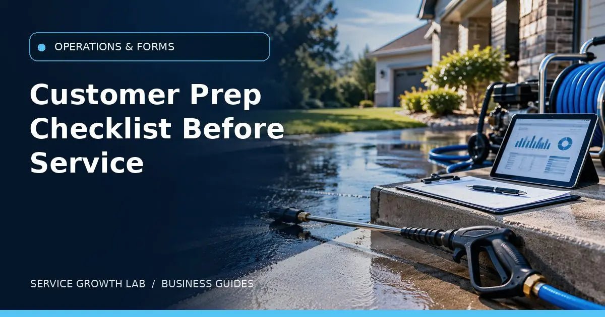 Pressure Washing Customer Prep Checklist: What to Send Before a Job — Service Growth Lab business guide