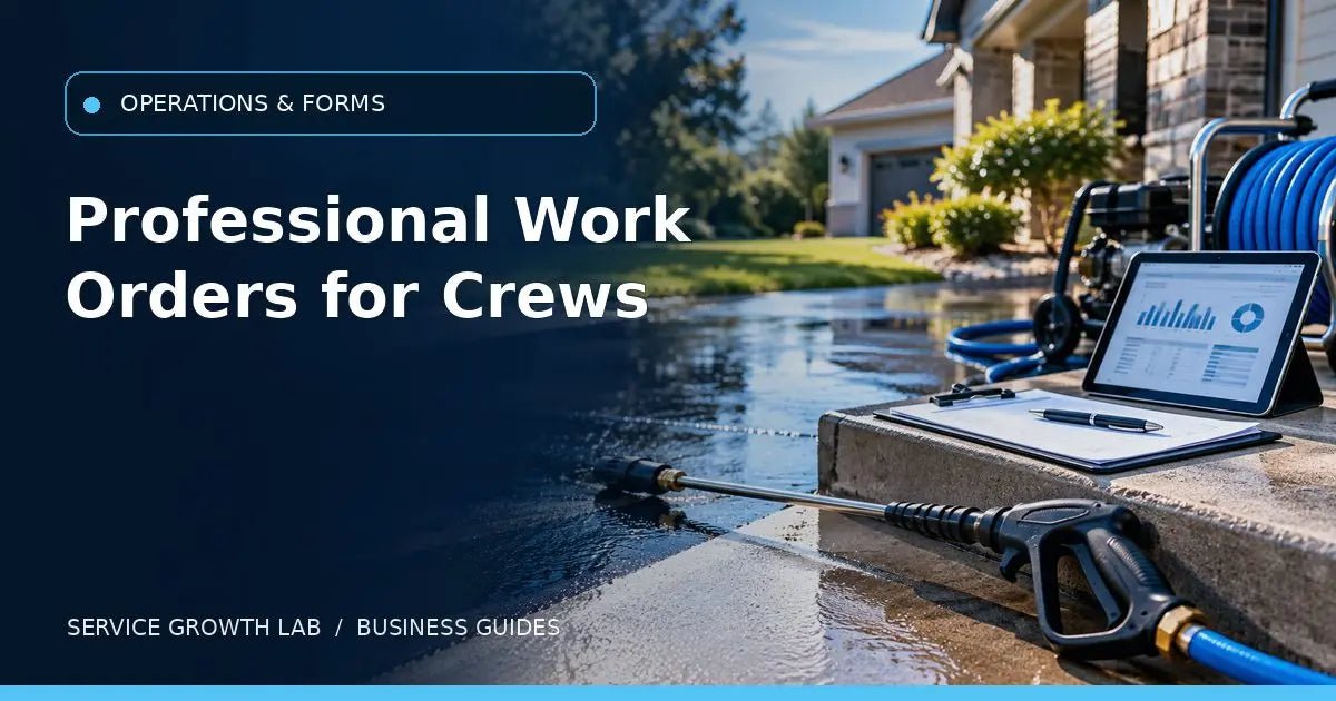 Pressure Washing Work Order Template for Owners and Crews — Service Growth Lab business guide