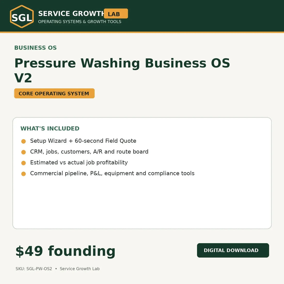 Pressure washing spreadsheet business operating system versus CRM software