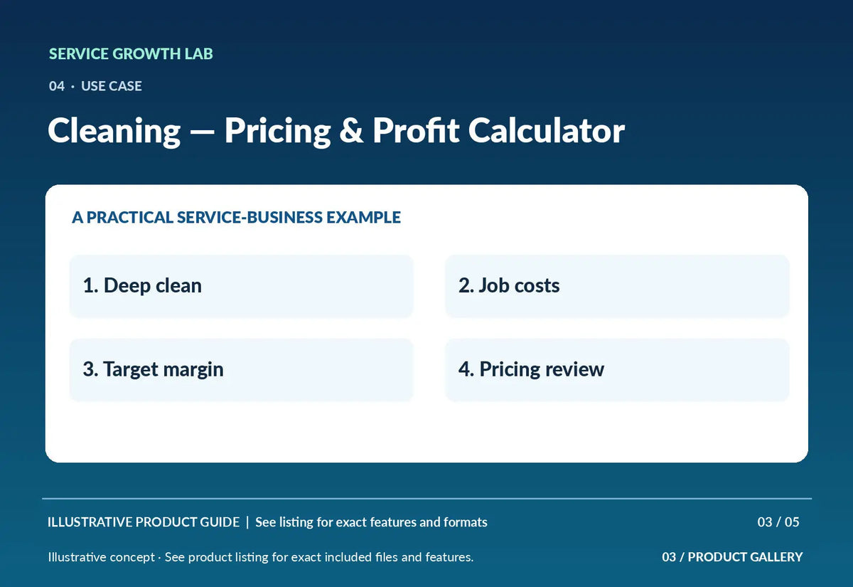 Cleaning — Pricing & Profit Calculator — illustrative product-specific overview and use case 2