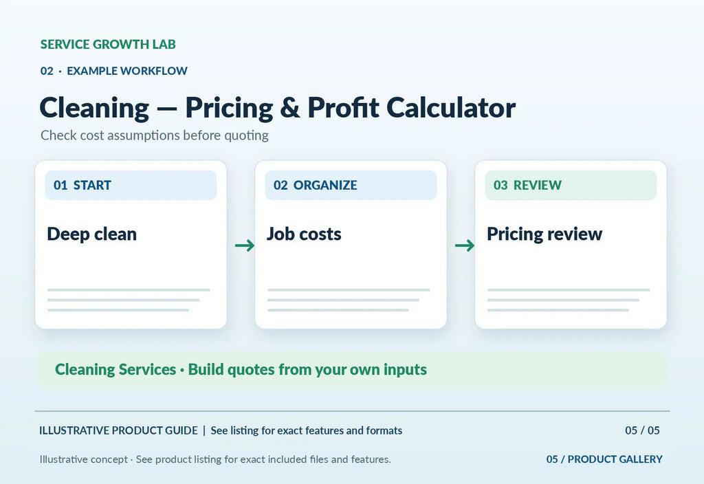 Cleaning — Pricing & Profit Calculator — illustrative product-specific overview and use case 4
