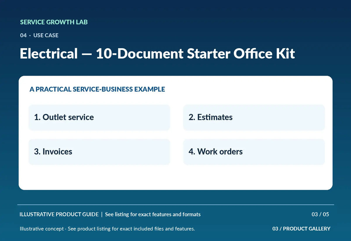 Electrical — 10-Document Starter Office Kit — original illustrated marketing visual 2 showing relevant product workflow