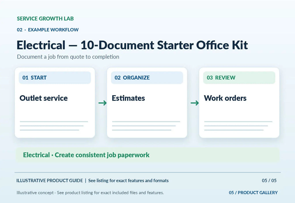 Electrical — 10-Document Starter Office Kit — original illustrated marketing visual 4 showing relevant product workflow