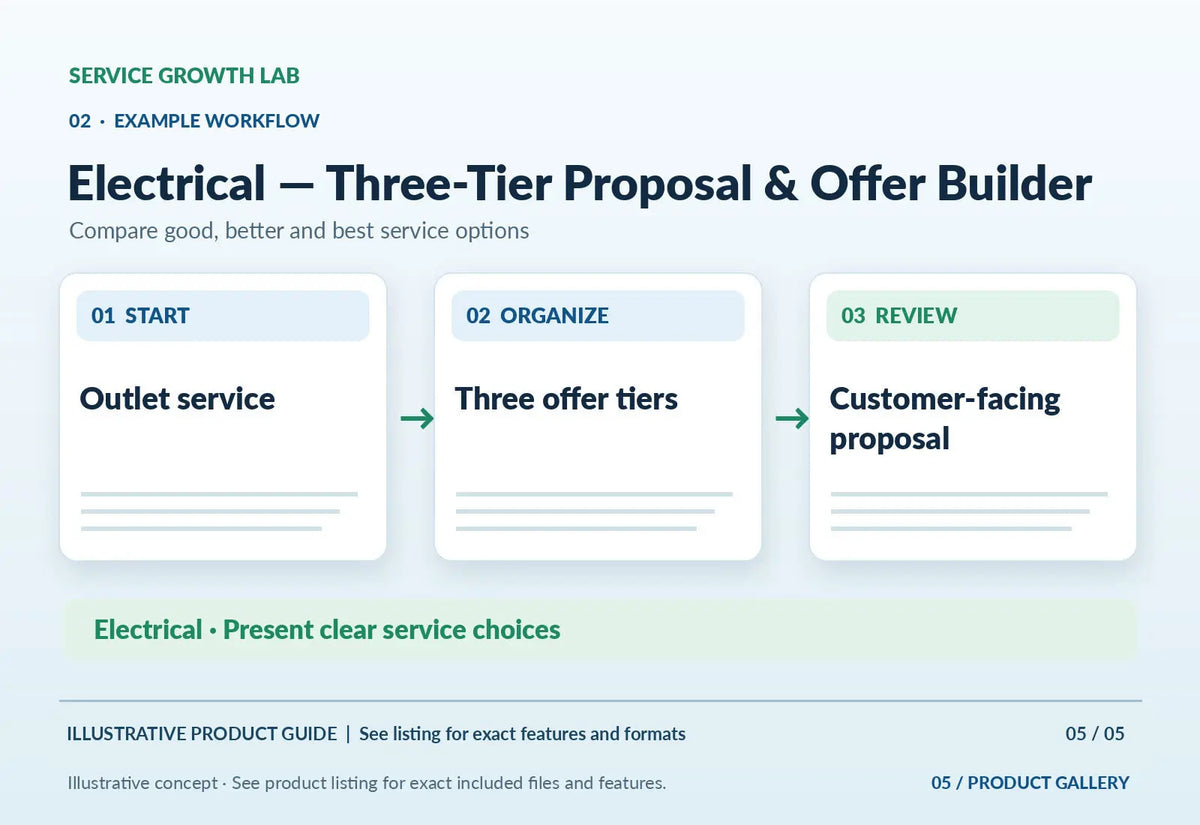 Electrical — Three-Tier Proposal & Offer Builder — illustrative product-specific marketing visual 4 from Service Growth Lab