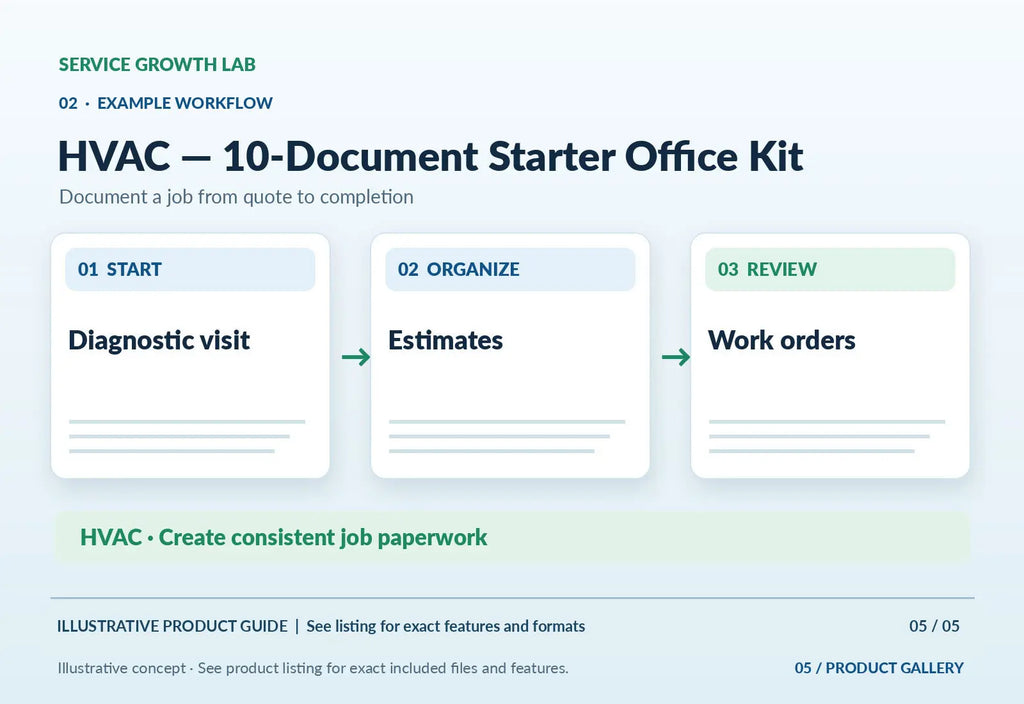 HVAC — 10-Document Starter Office Kit — illustrative product-specific marketing visual 4 from Service Growth Lab