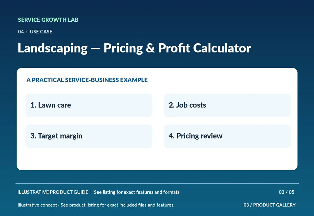 Landscaping — Pricing & Profit Calculator — original illustrative product marketing visual 2 and relevant service workflow