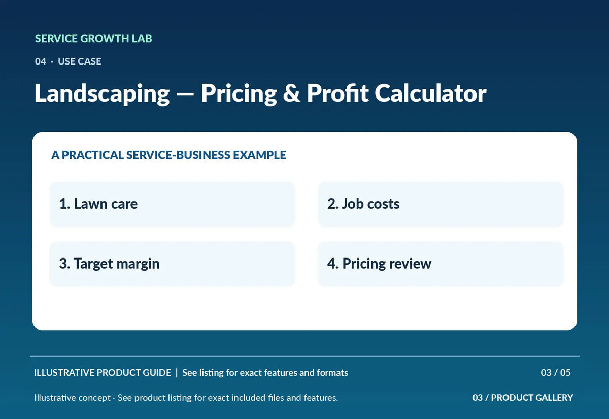 Landscaping — Pricing & Profit Calculator — original illustrative product marketing visual 2 and relevant service workflow