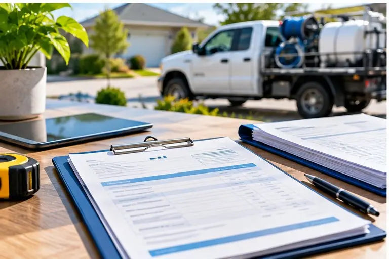 Illustrative service business estimates and forms; not an exact screenshot of the Universal Starter Kit