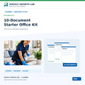 Service Growth Lab Cleaning 10-Document Starter Office Kit cover with cleaning professional and estimate, proposal, invoice previews