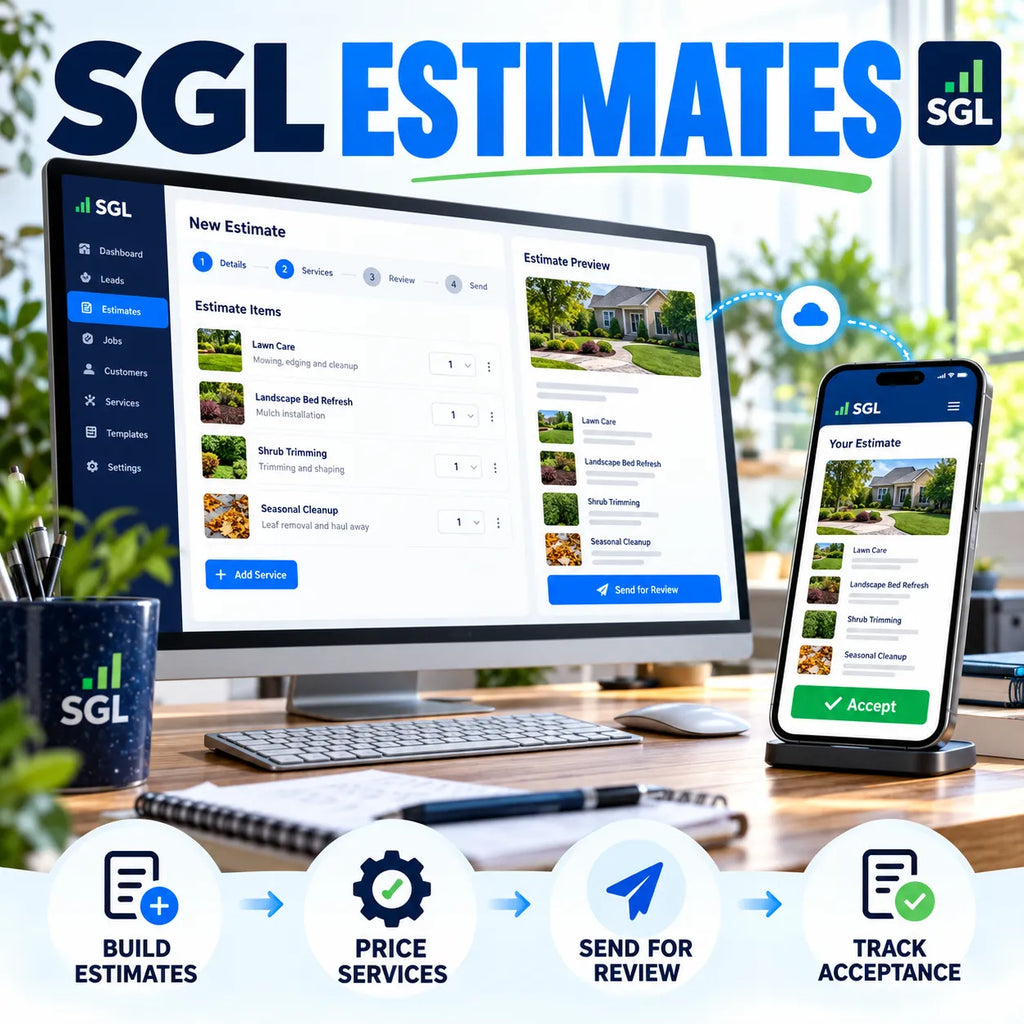 SGL Estimates workflow on desktop and mobile