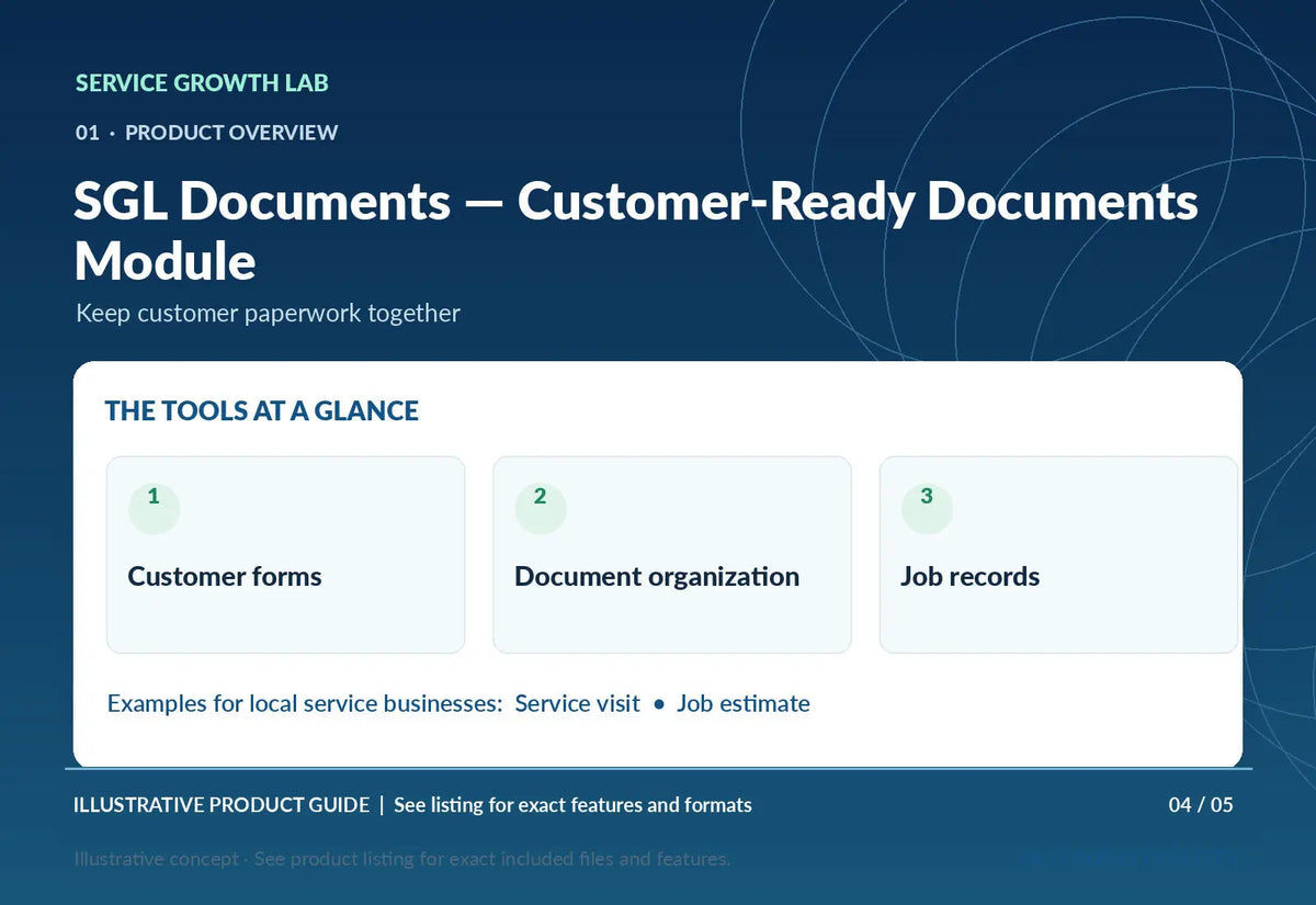 SGL Documents — Customer-Ready Documents Module — original illustrative product marketing visual 3 and relevant service workflow