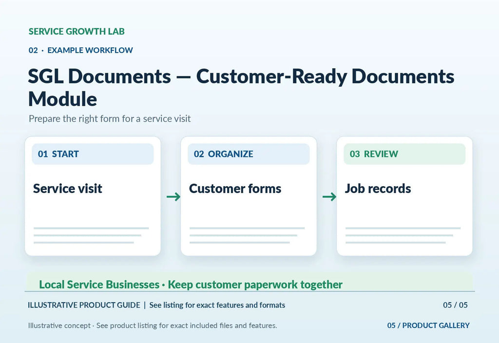 SGL Documents — Customer-Ready Documents Module — original illustrative product marketing visual 4 and relevant service workflow
