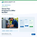 HVAC Three-Tier Proposal & Offer Builder by Service Growth Lab: blue-and-white industry cover with matching tool illustration