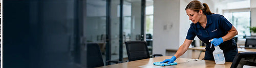 Illustrative cleaning service scene, showing job context for the Service Growth Lab product; not a product screenshot