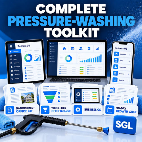 Complete Pressure-Washing Toolkit shown on desktop and mobile