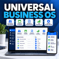 Universal Business OS shown on desktop and mobile