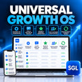 Universal Growth OS shown on desktop and mobile