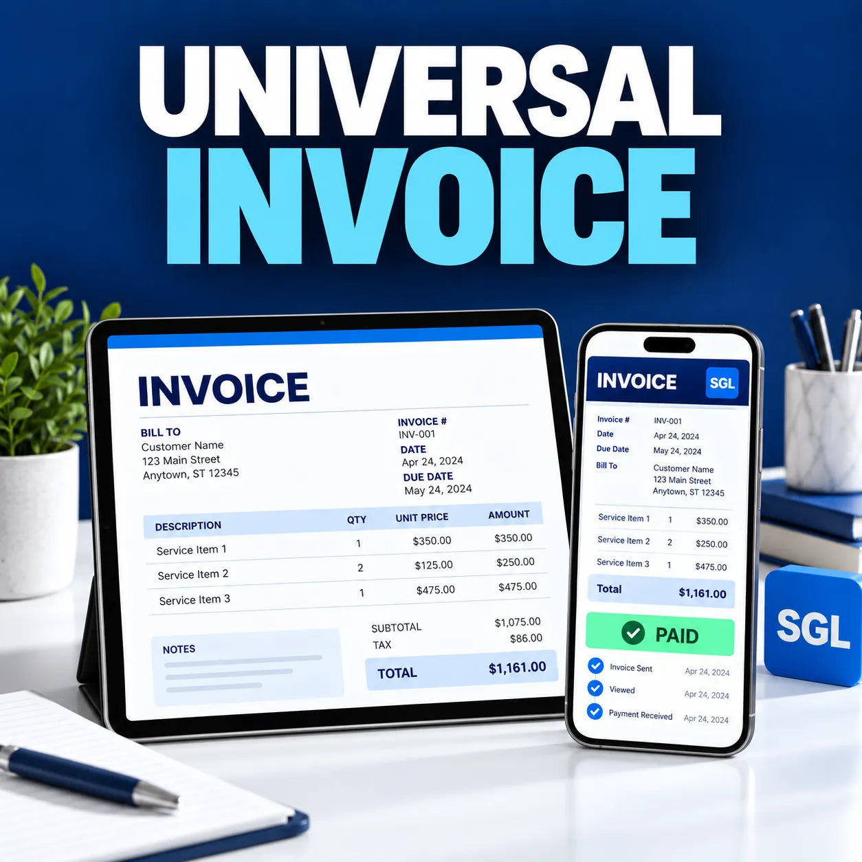 Universal Invoice Template for Local Service Businesses | SGL – Service ...