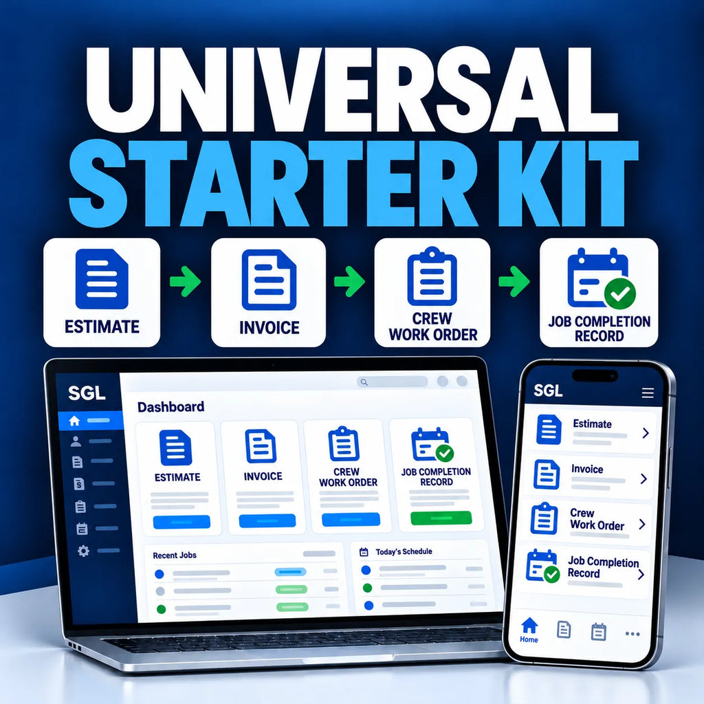 Universal Starter Kit shown on desktop and mobile