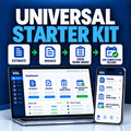 Universal Starter Kit shown on desktop and mobile