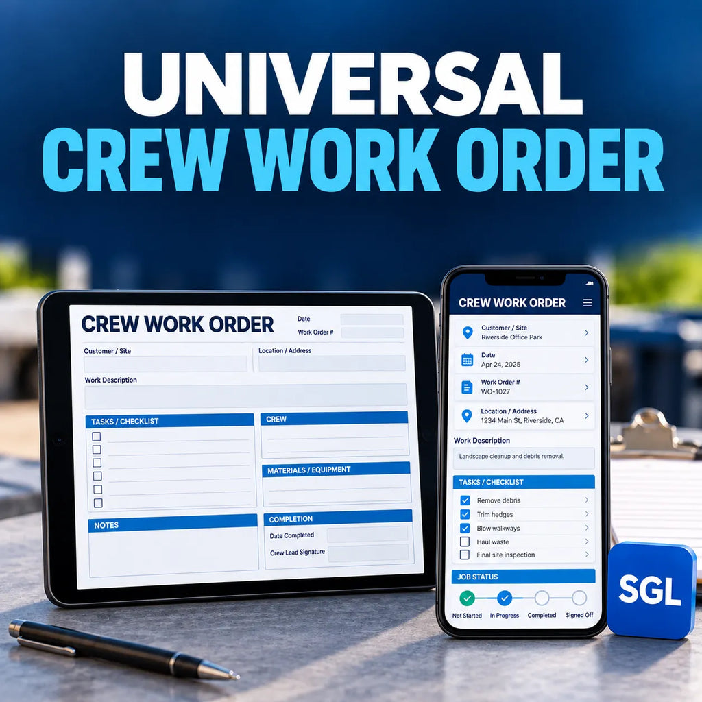 Crew Work Order shown on desktop and mobile