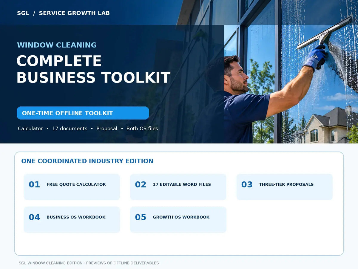 Related Window Cleaning Complete Toolkit product family, sold separately; not included in this Business OS
