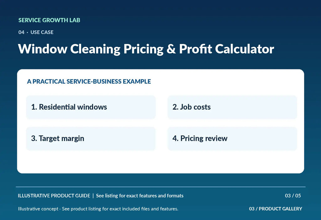 Window Cleaning Pricing & Profit Calculator — original illustrative product marketing visual 2 and relevant service workflow
