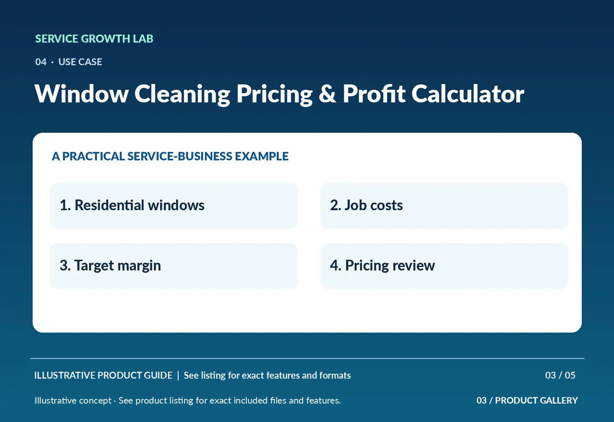 Window Cleaning Pricing & Profit Calculator — original illustrative product marketing visual 2 and relevant service workflow