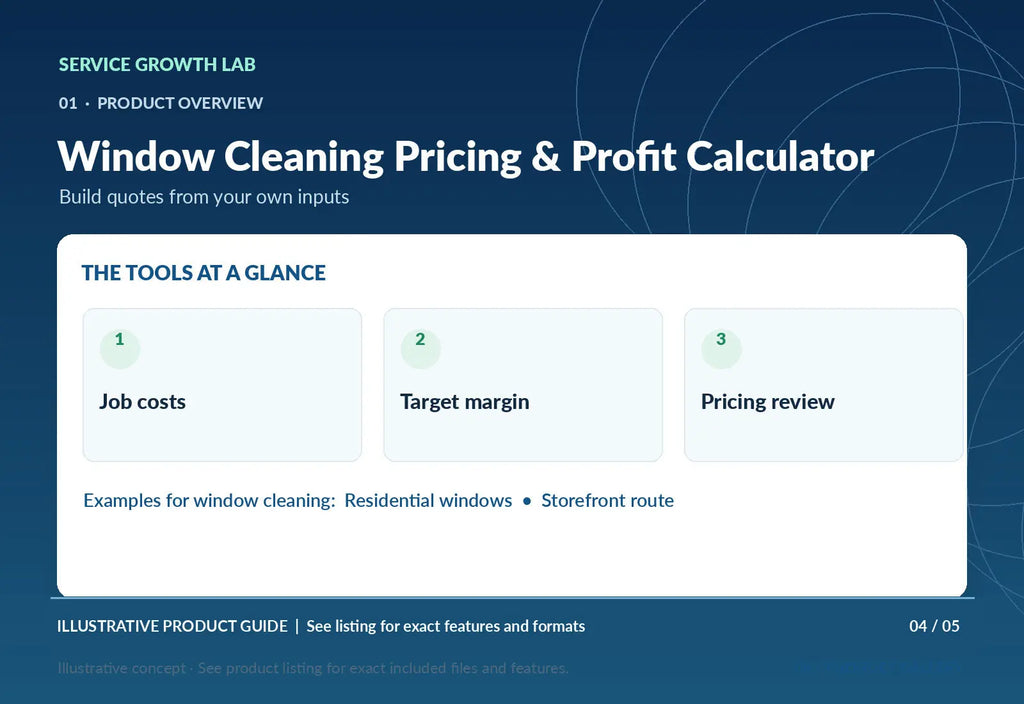 Window Cleaning Pricing & Profit Calculator — original illustrative product marketing visual 3 and relevant service workflow